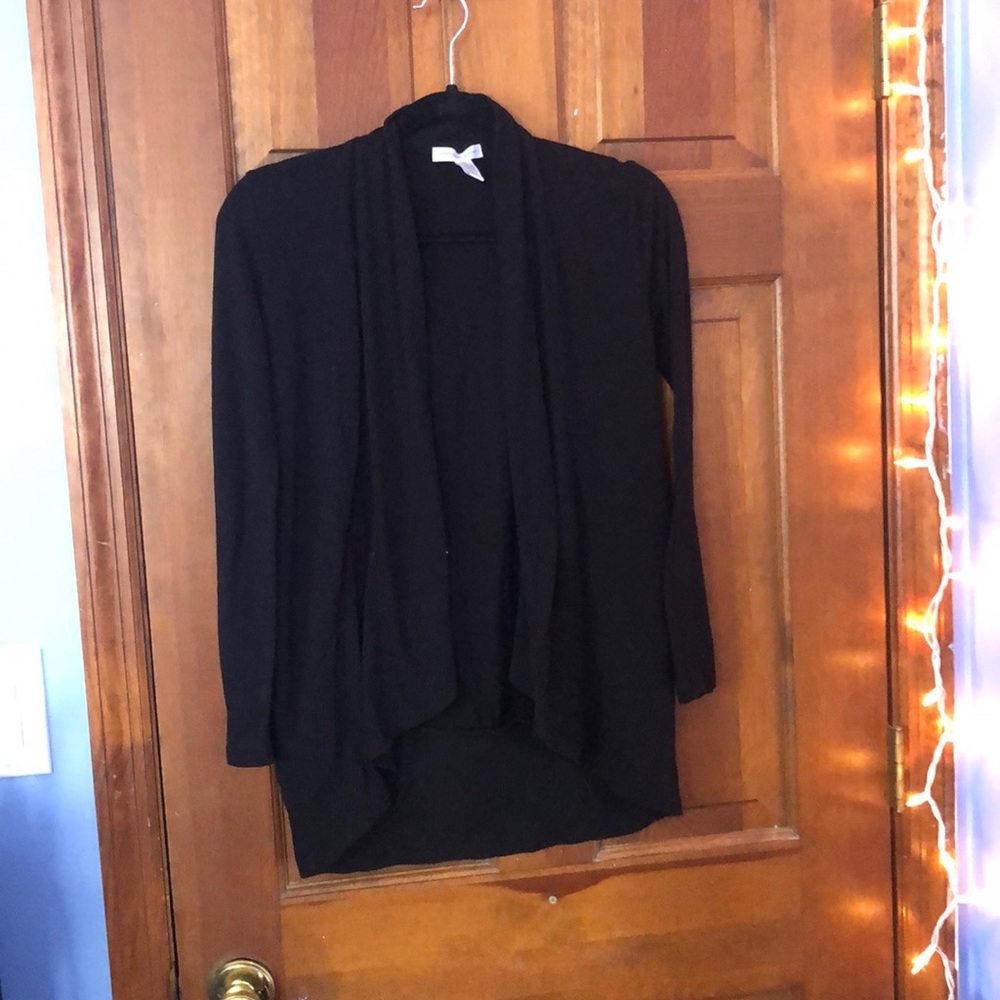 Black Draped Cardigan Sweater